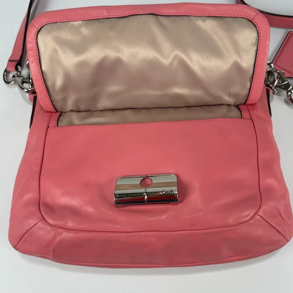 VTG Coach Kristin Leather Crossbody Bag Pink Shoulder Bag Hobo Purse Zip F22308